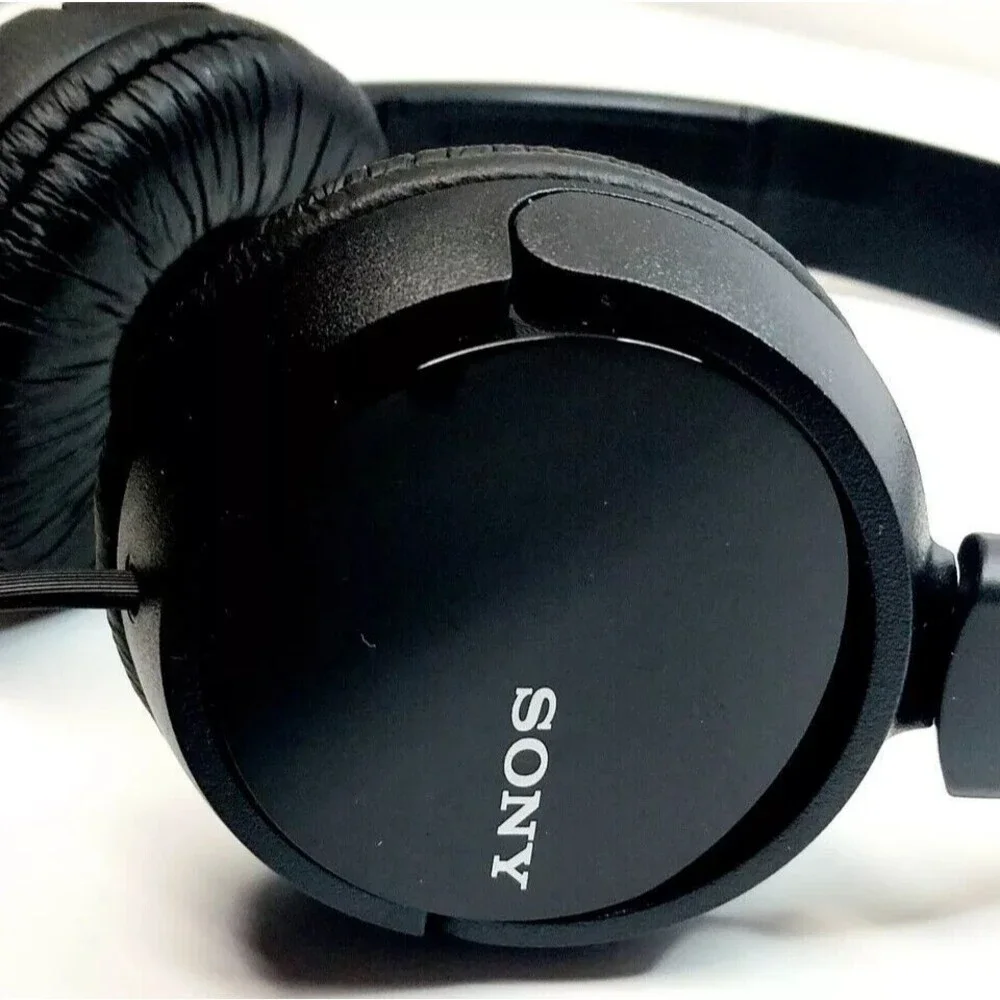 Sony Headphones MDR-ZX110/BC Stereo Black Tangle Free Cable Quick Folding Stereo